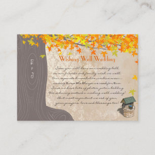 Carte D'accompagnement Initiales de l'arbre d'automne Jaune Orange Wishin