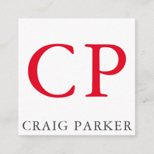 Carte D'accompagnement Initiales en rouge clair monogramme professionnel