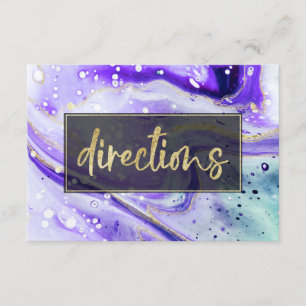 Carte D'accompagnement Inky Splash Purple Marbre et feuille d'or Directio