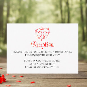 Carte D'accompagnement Inséparables Bohème Réception de Mariage au Coeur 