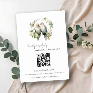 Carte D'accompagnement Inséparables Mariage de couronne botanique QR Code