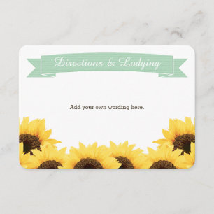 CARTE D'ACCOMPAGNEMENT INSÉRER L'ENCADREMENT MINT RUSTIC SUNFLOWER