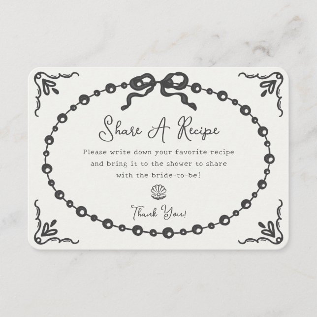 Carte D'accompagnement Insérer une recette de perle de prosecco Coquette  (Devant)