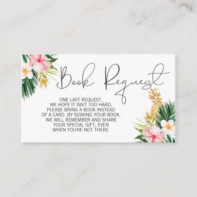 Carte D'accompagnement Insérez la demande de carnet d'ananas à fleurs tro (Devant)