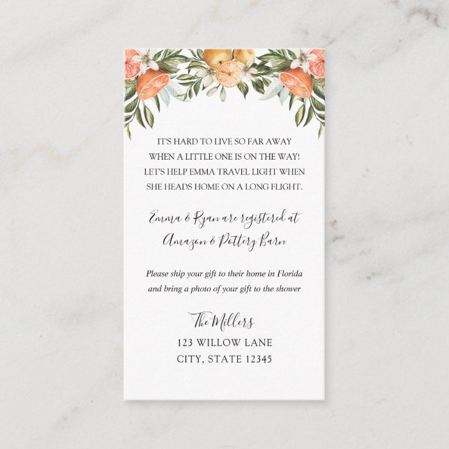 Carte D'accompagnement Insérez le baby shower interurbain Little Cutie (Devant)