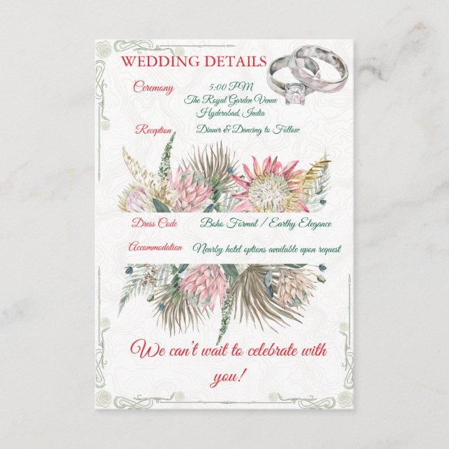 Carte D'accompagnement Insert de clôture en herbe de Pampas en terre cuit (Devant)