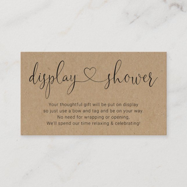 Carte D'accompagnement Insertion de douche d'affichage pour l'invitation  (Devant)