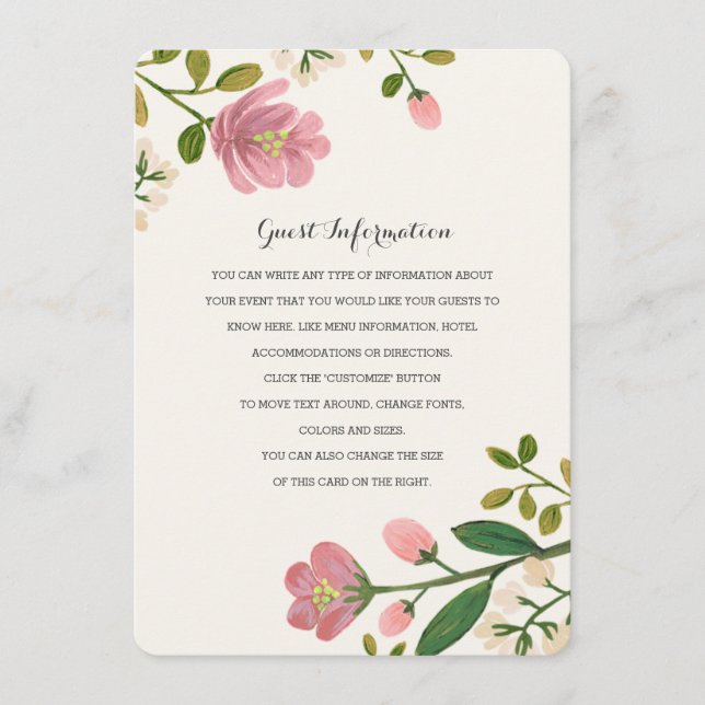 Carte D'accompagnement Insertion de Mariage de bouquet transparent (Devant)
