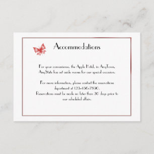 Carte D'accompagnement Insertion de mariage de coeur de papillon de kaki