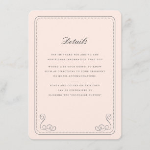 Carte D'accompagnement Insertion de mariage élégante
