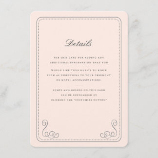 Carte D'accompagnement Insertion de mariage élégante