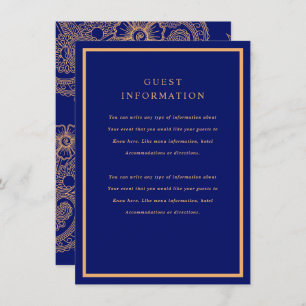 Carte D'accompagnement Insertion de Mariage Mehndi