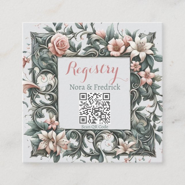 Carte D'accompagnement Insertion de vigne florale terrestre (Devant)