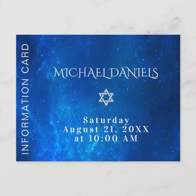 Carte D'accompagnement Insertion d'informations bleues (Devant)