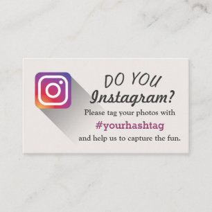 Carte D'accompagnement Insertion d'Instagram Hashtag de photos de mariage