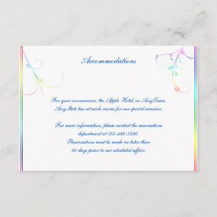 Carte D'accompagnement Insertion gaie florale de mariage d'arc-en-ciel