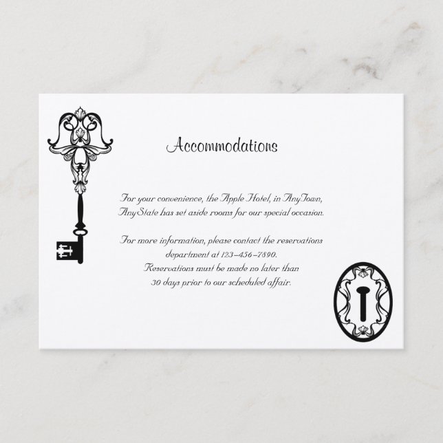 Carte D'accompagnement Insertion principale noire et blanche de mariage (Devant)