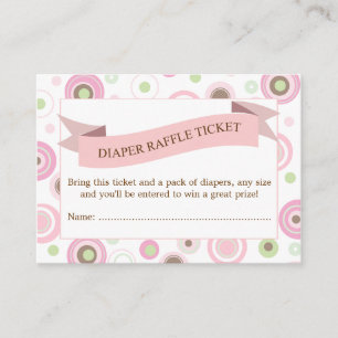 Carte D'accompagnement Insertion rose de billet de tombola de