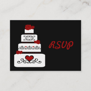 Carte D'accompagnement Insertion RSVP de gâteau mariage