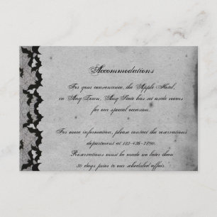 Carte D'accompagnement Insertion snob de mariage de dentelle gothique