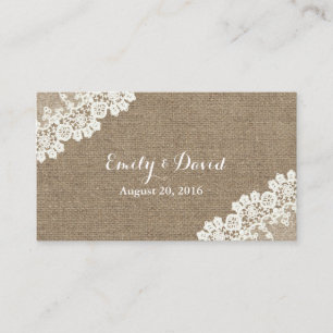 Carte D'accompagnement Insertion vintage de site Web de mariage de toile