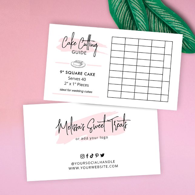 Carte D'accompagnement Instructions de coupe de gâteau Carré de 9 po 2x1  (9 inch square cake cutting guide for wedding cakes)