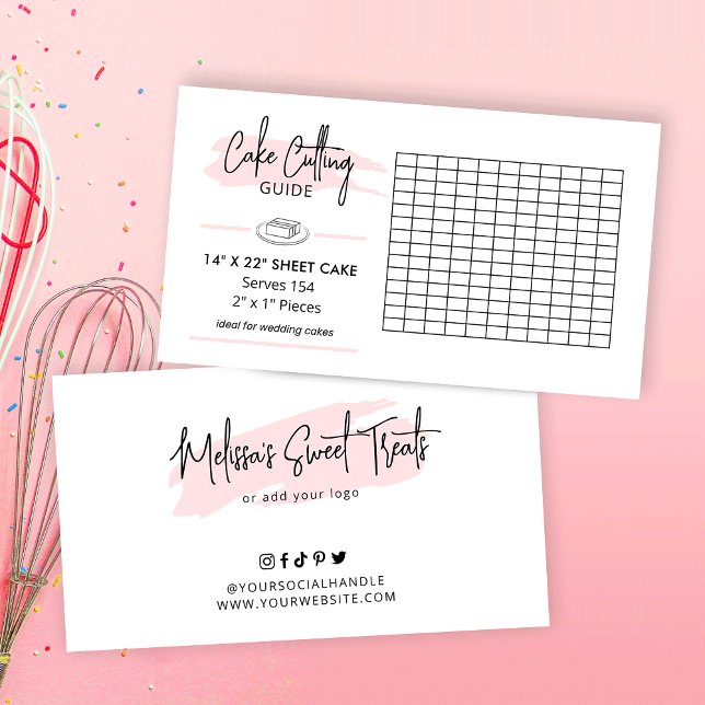 Carte D'accompagnement Instructions de découpe de gâteau Mariage rectangu (14 x 22 inch rectangle wedding cake cutting guide)