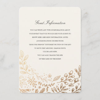 Carte D'accompagnement Instructions/fiche d'information sur les fleurs de