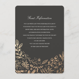 Carte D'accompagnement Instructions/fiche d'information sur les fleurs de