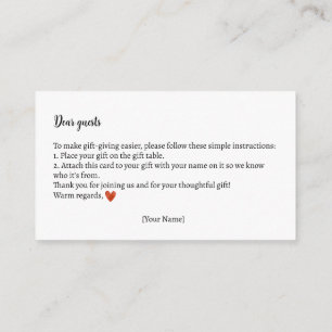 Carte D'accompagnement Instructions pour le cadeau Baby shower Ours en pe