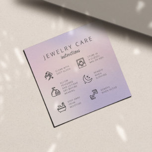 Carte D'accompagnement Instructions pour l'entretien des bijoux en poulet