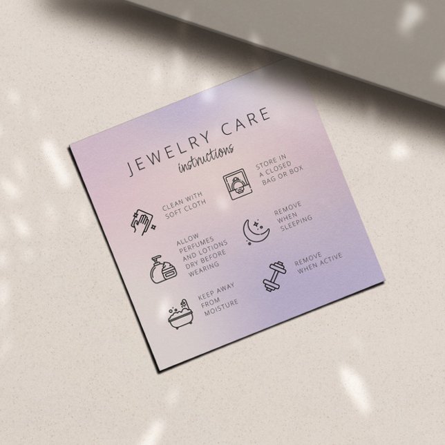 Carte D'accompagnement Instructions pour l'entretien des bijoux en poulet (Créateur téléchargé)