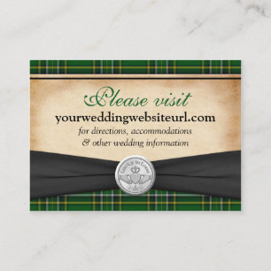 Carte D'accompagnement Irish Tartan Claddagh Site Mariage Insérer une car