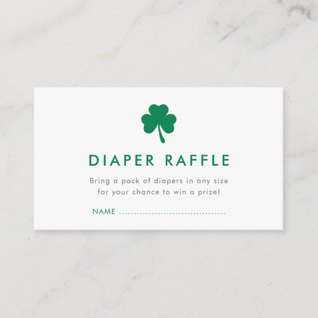 Carte D'accompagnement Irlandais Lucky Charm Diaper Baby shower Raffle (Devant)