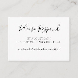 Carte D'accompagnement Isabella Simple Moderne Calligraphie Site Web RSVP