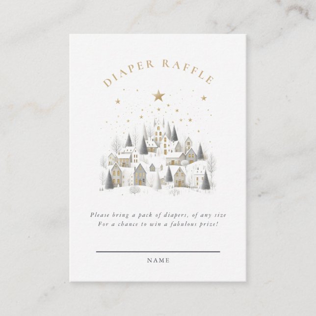 Carte D'accompagnement It Takes A Village Snowy Whimsical Baby Shower  (Devant)