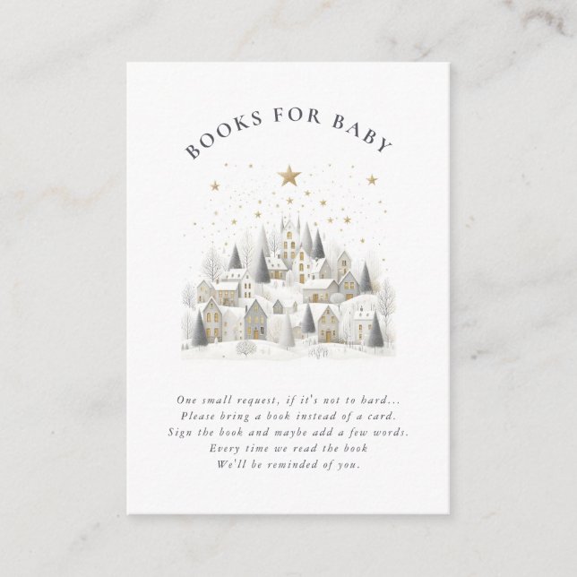 Carte D'accompagnement It Takes a Village Snowy Whimsical Baby Shower (Devant)