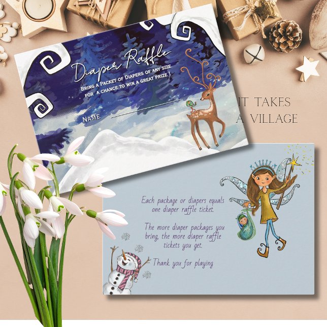 Carte D'accompagnement It Takes a Village Winter Fairy Baby Ruffle Card (It Takes a Village Winter Fairy Baby Ruffle Card)