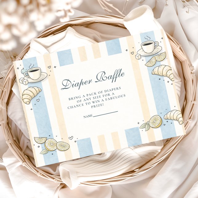 Carte D'accompagnement Italian Café Doodle Stripesr Diapper Raffle (Créateur téléchargé)