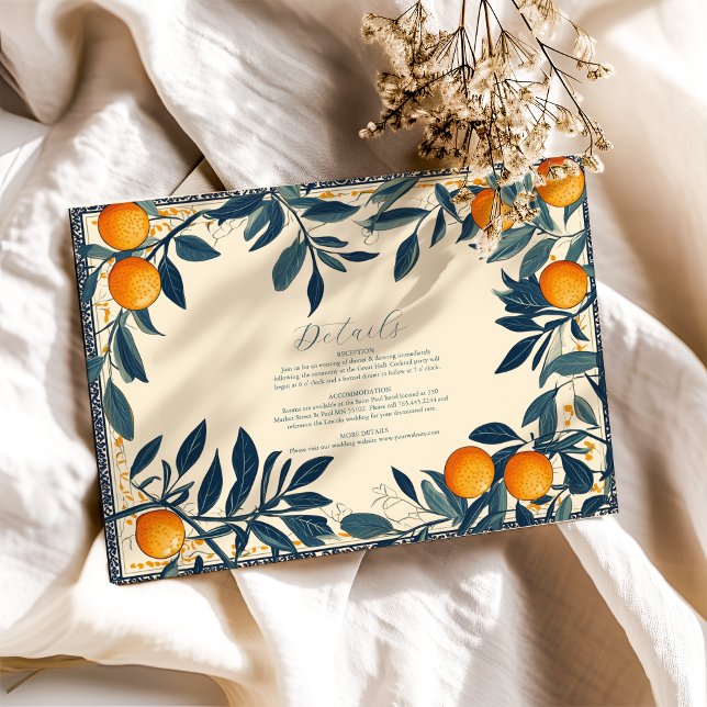 Carte D'accompagnement Italie méditerranéenne Grèce Lemon Vibrant Mariage (Créateur téléchargé)