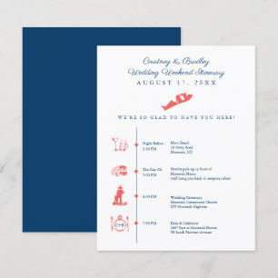 Carte D'accompagnement Itinéraire de réception de mariage à Montauk NY