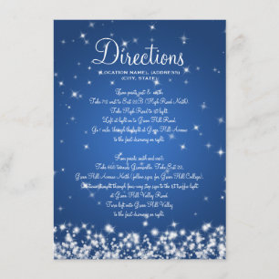 Carte D'accompagnement Itinéraire pour le mariage Winter Sparkle Blue