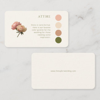 Carte D'accompagnement Ivoire | Code vestimentaire du Mariage rose