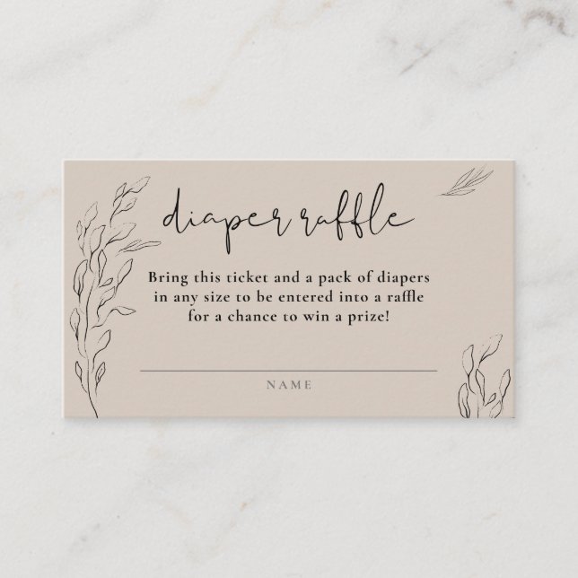 Carte D'accompagnement ivoire neutre minimum floral simple tombole de cou (Devant)