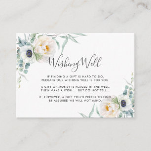 Carte D'accompagnement Ivoirien Peony Floral Eucalyptus Mariage Wishing w