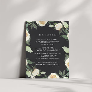 Carte D'accompagnement Ivory Bloom   Détails sur le Mariage floral aquare