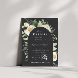 Carte D'accompagnement Ivory Bloom   Détails sur le Mariage floral aquare
