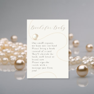 Carte D'accompagnement Ivory Pearl Elegant Books for Baby Request Card