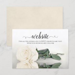 Carte D'accompagnement Ivory White Rose Elegant Wedding Website