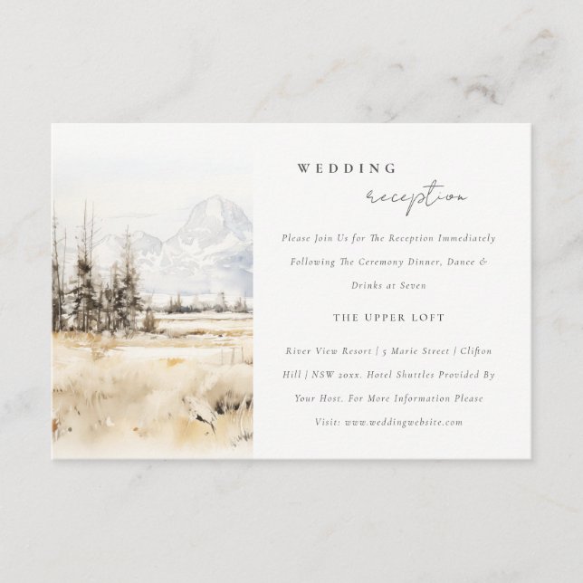 Carte D'accompagnement Jackson Hole Wyoming Landscape Wedding Reception (Devant)
